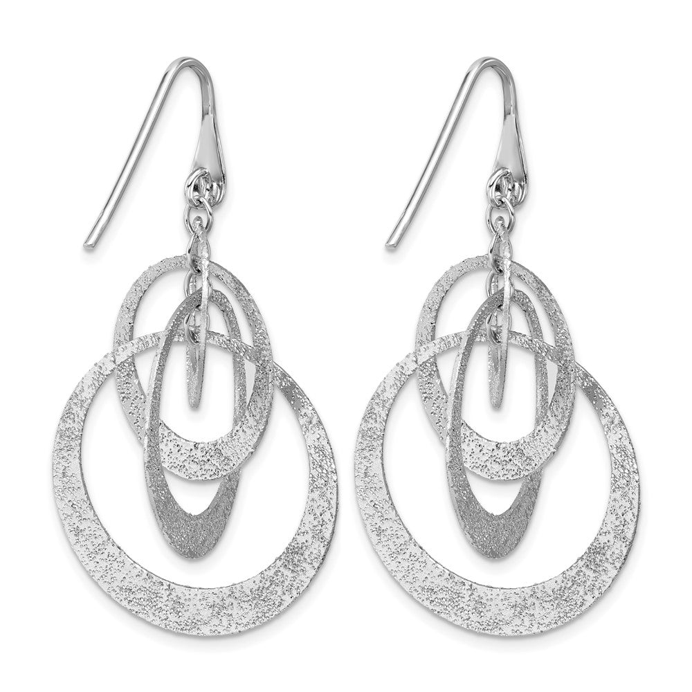 SS RH-plated Radiant Essence Polished/Textured Dangle Earrings