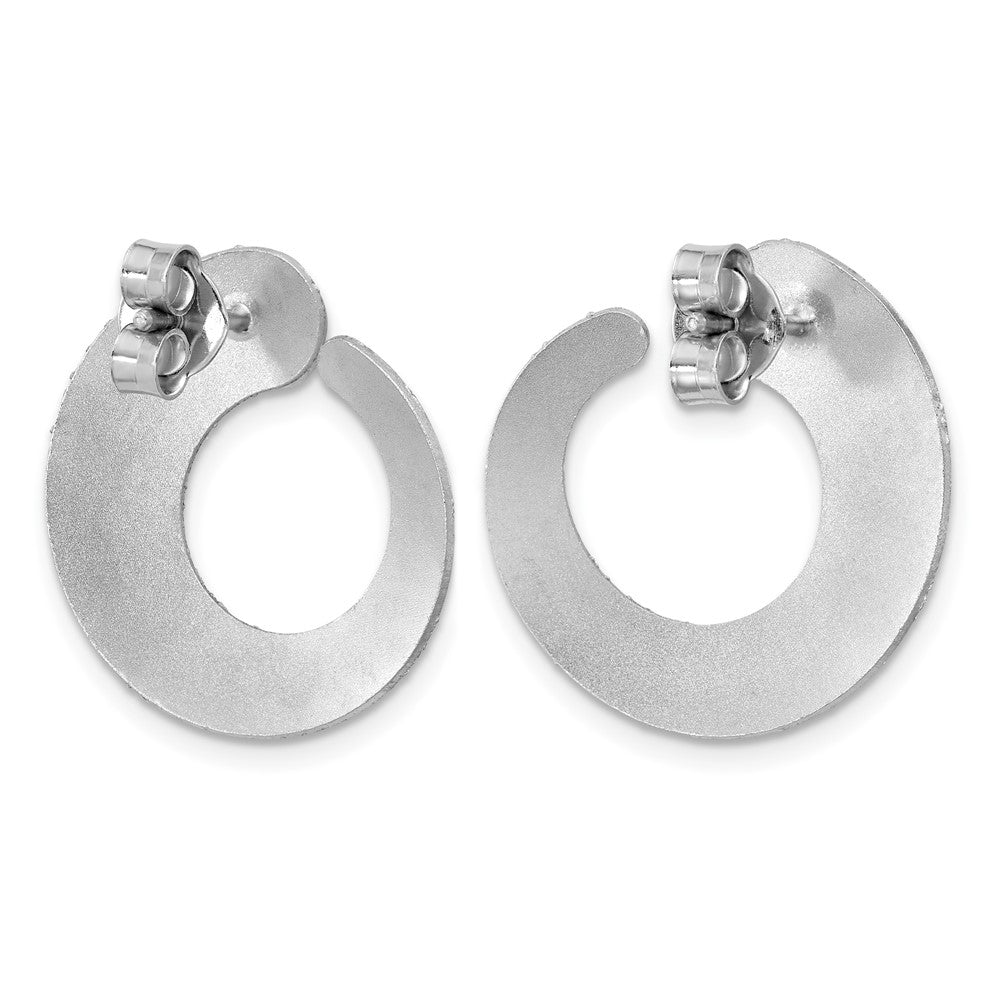 SS RH-plt Radiant Essence Textured Tapered Circle Post Earrings