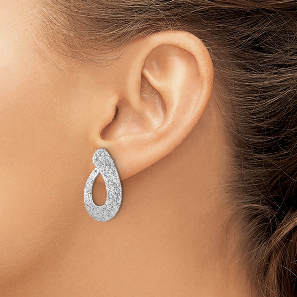 SS RH-plated Radiant Essence Textured Teardrop Post Earrings