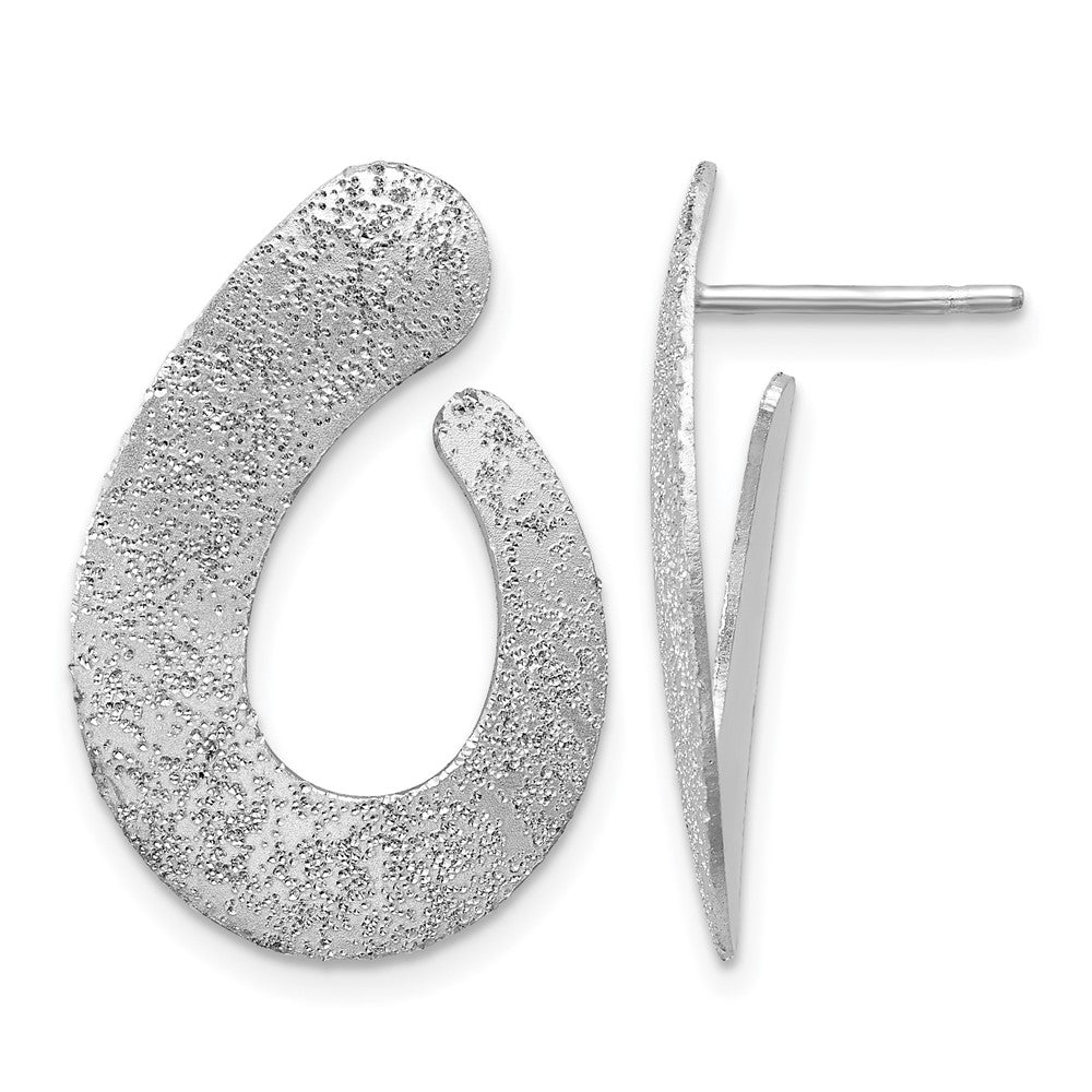 SS RH-plated Radiant Essence Textured Teardrop Post Earrings