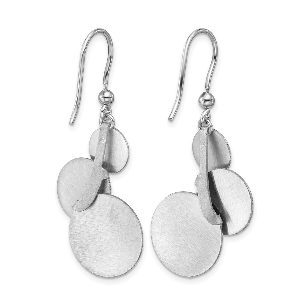 SS RH-plated Radiant Essence Textured Circles Dangle Earrings