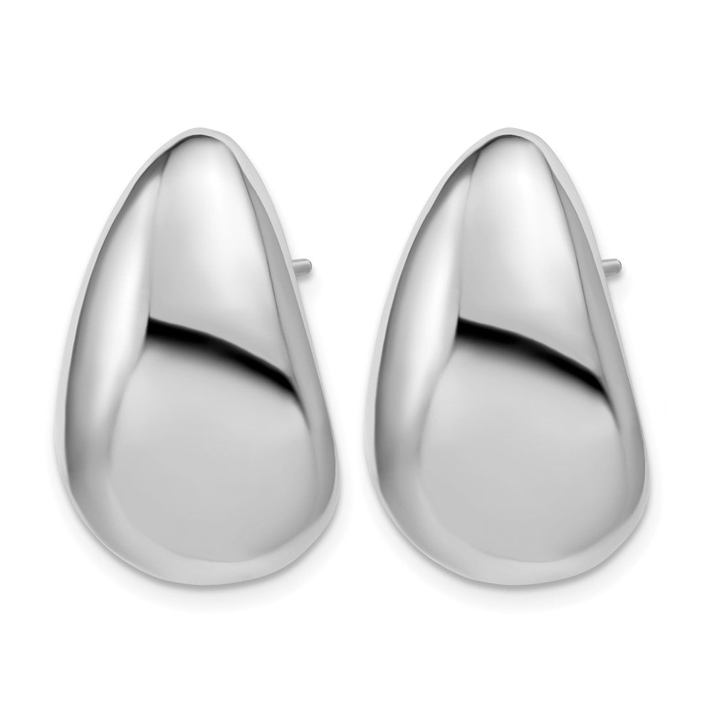 Sterling Silver Rhodium-Plated Polished Fancy Omega Back Earrings