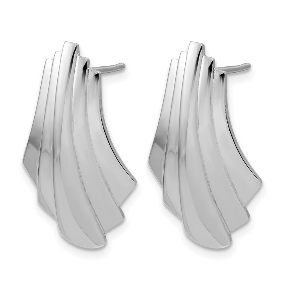 Sterling Silver Rhodium-Plated Polished Fancy Post Earrings