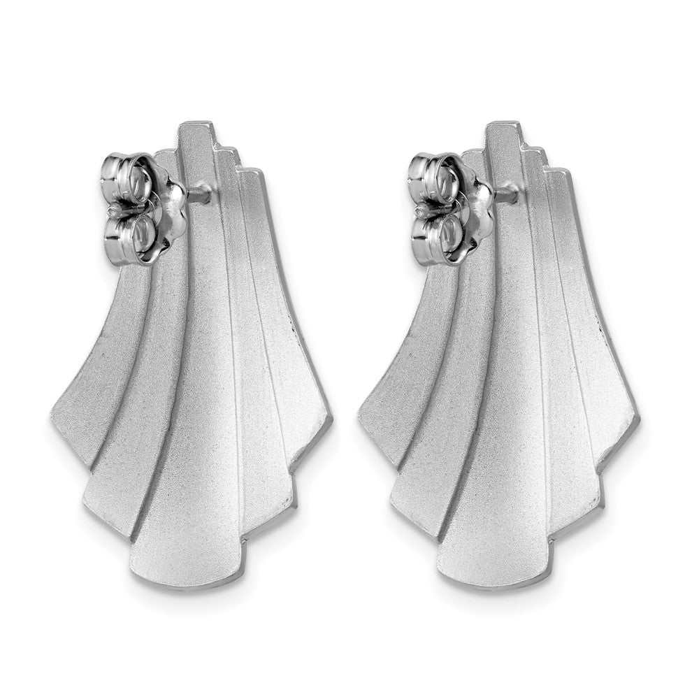 Sterling Silver Rhodium-Plated Polished Fancy Post Earrings