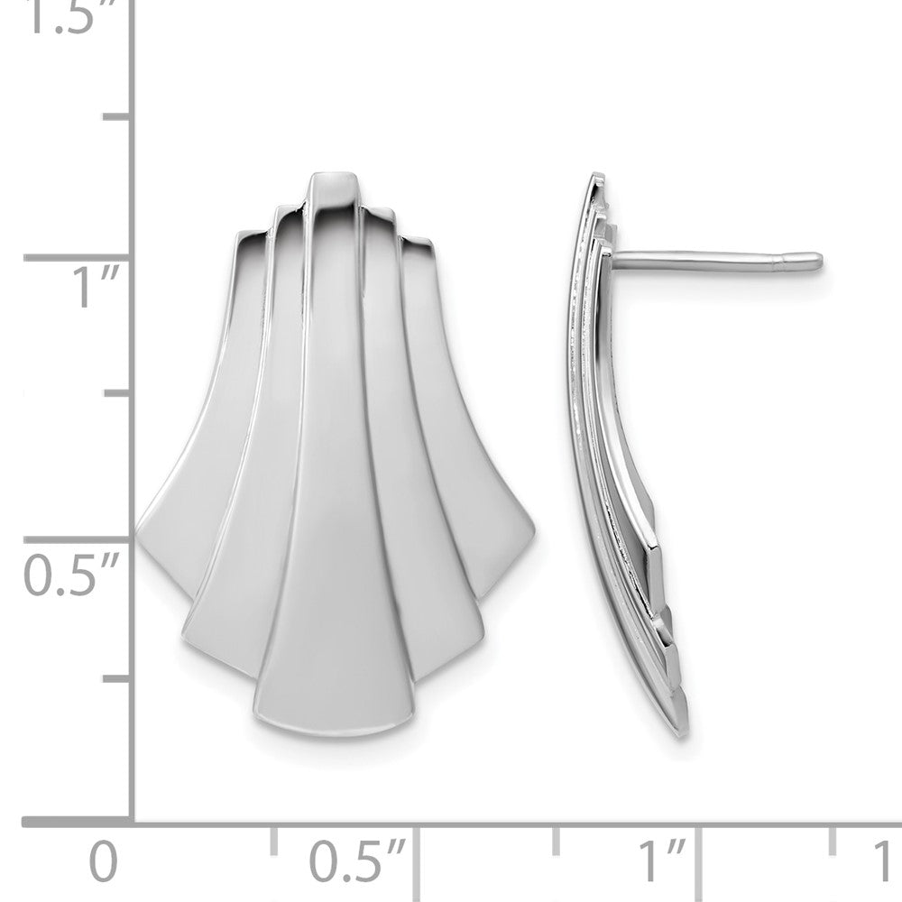 Sterling Silver Rhodium-Plated Polished Fancy Post Earrings