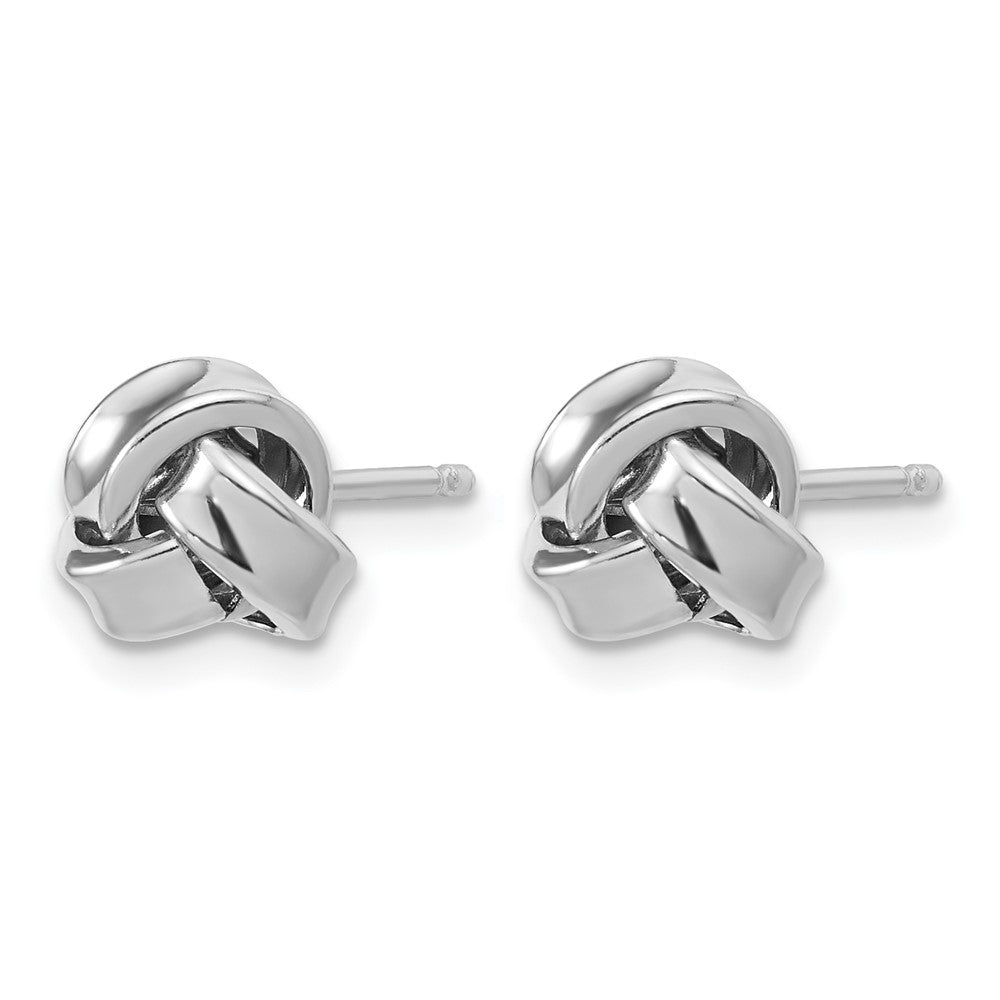 Sterling Silver RH-plated Polished Love Knot Post Earrings