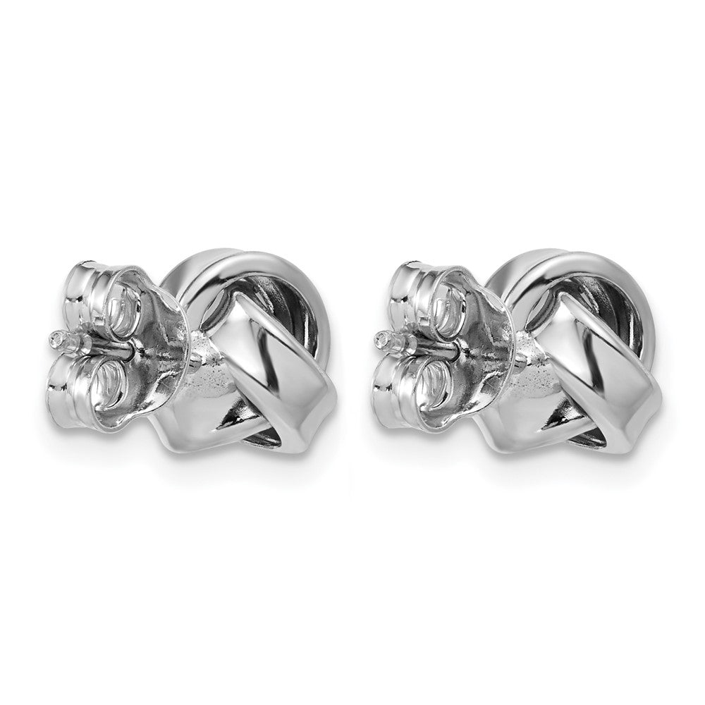 Sterling Silver RH-plated Polished Love Knot Post Earrings
