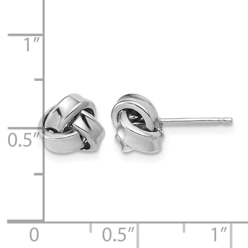 Sterling Silver RH-plated Polished Love Knot Post Earrings
