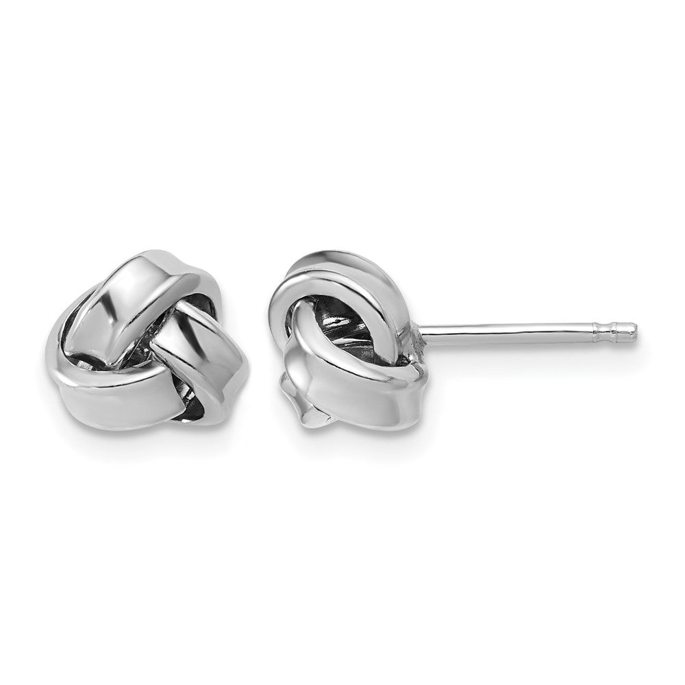Sterling Silver RH-plated Polished Love Knot Post Earrings