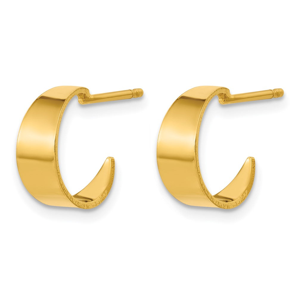 Sterling Silver Gold-tone Polished C-Hoop Post Earrings