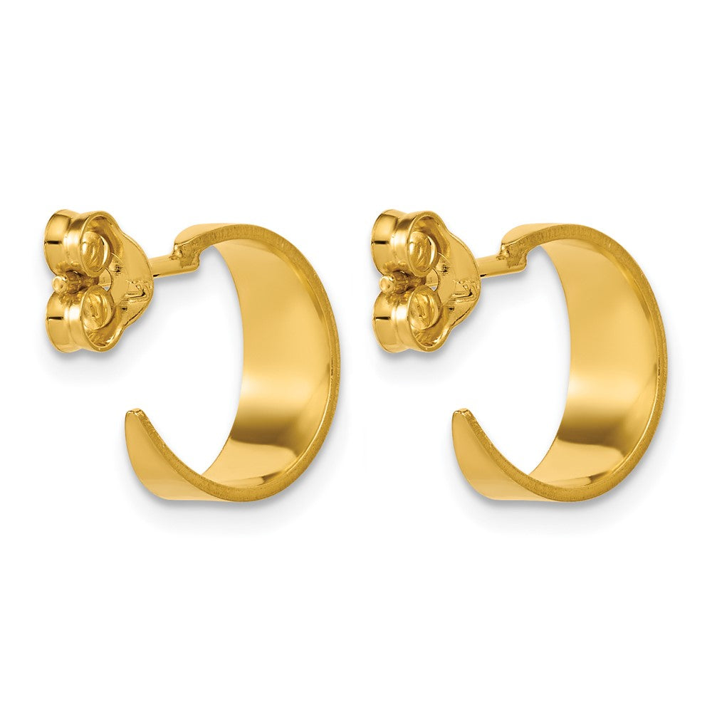 Sterling Silver Gold-tone Polished C-Hoop Post Earrings