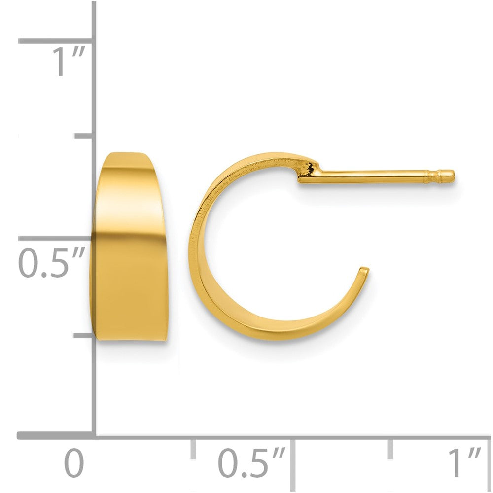 Sterling Silver Gold-tone Polished C-Hoop Post Earrings