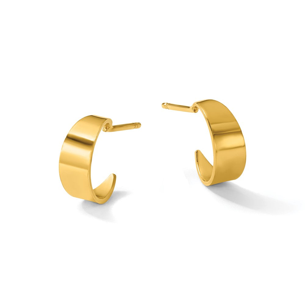 Sterling Silver Gold-tone Polished C-Hoop Post Earrings