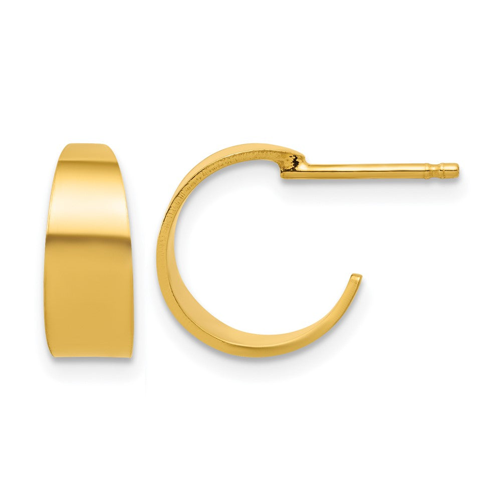 Sterling Silver Gold-tone Polished C-Hoop Post Earrings
