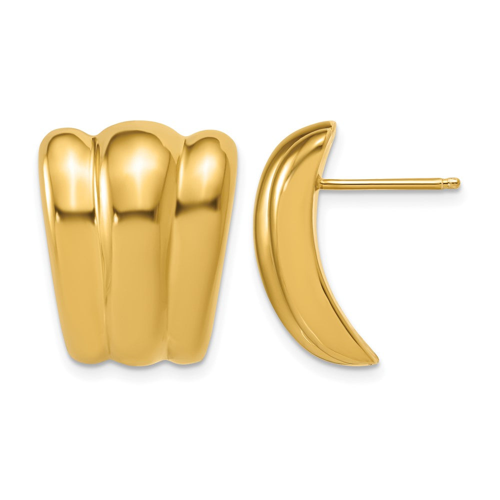 Sterling Silver Gold-tone Polished Fancy Post Earrings