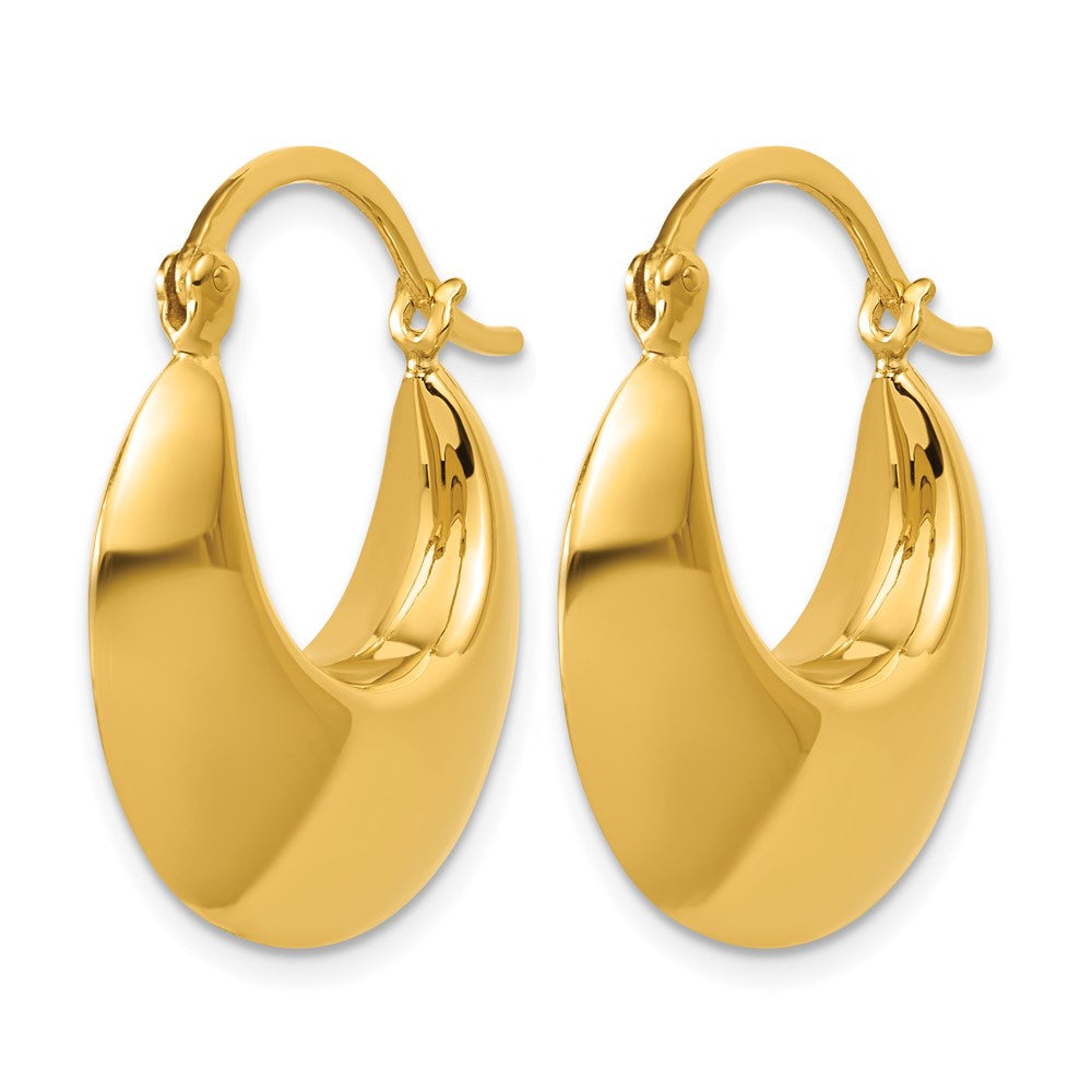 Sterling Silver Gold-tone Polished Hoop Earrings