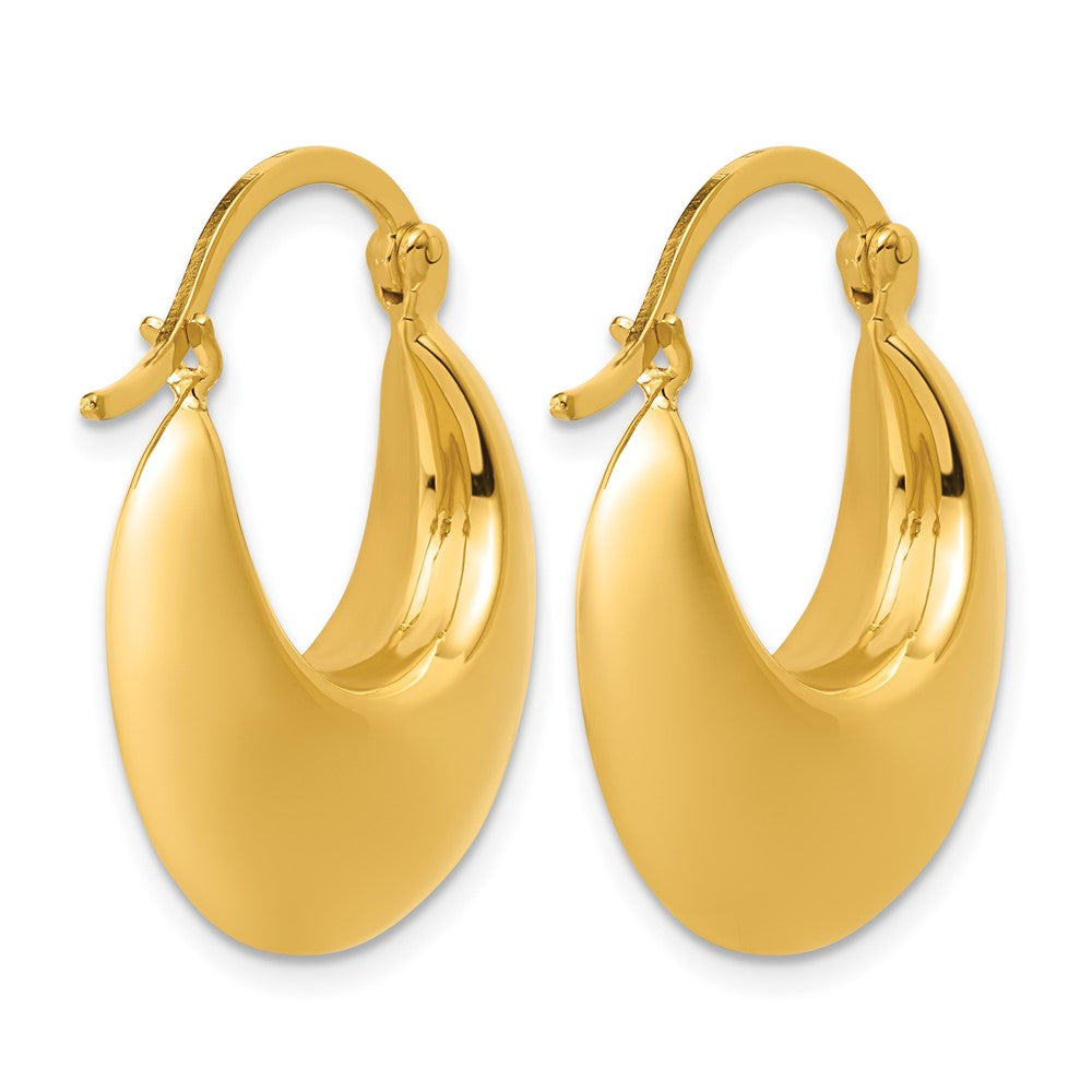 Sterling Silver Gold-tone Polished Hoop Earrings