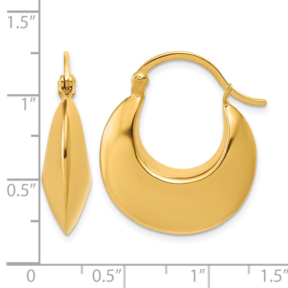 Sterling Silver Gold-tone Polished Hoop Earrings