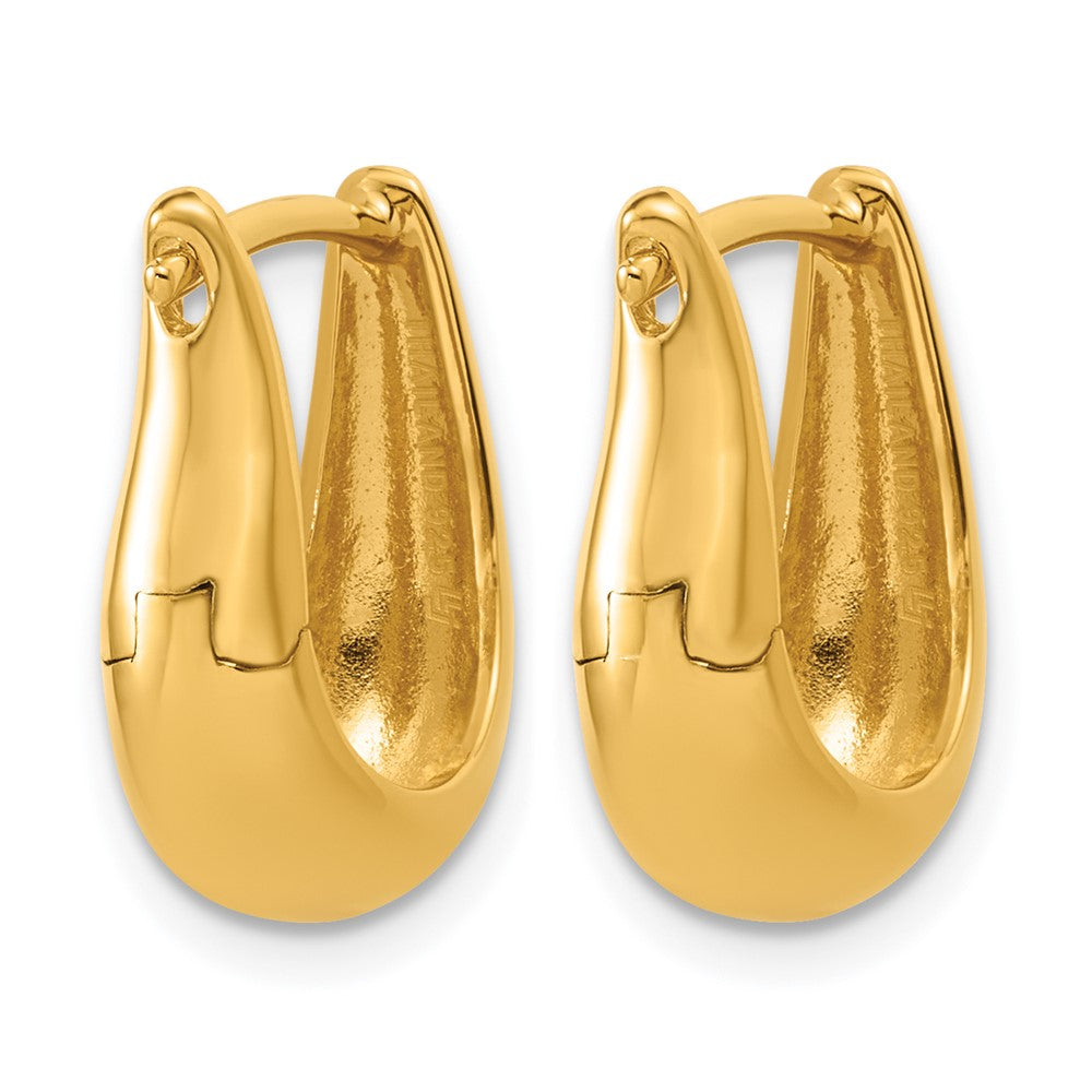 Sterling Silver Gold-tone Polished Hinged Oval Hoop Earrings