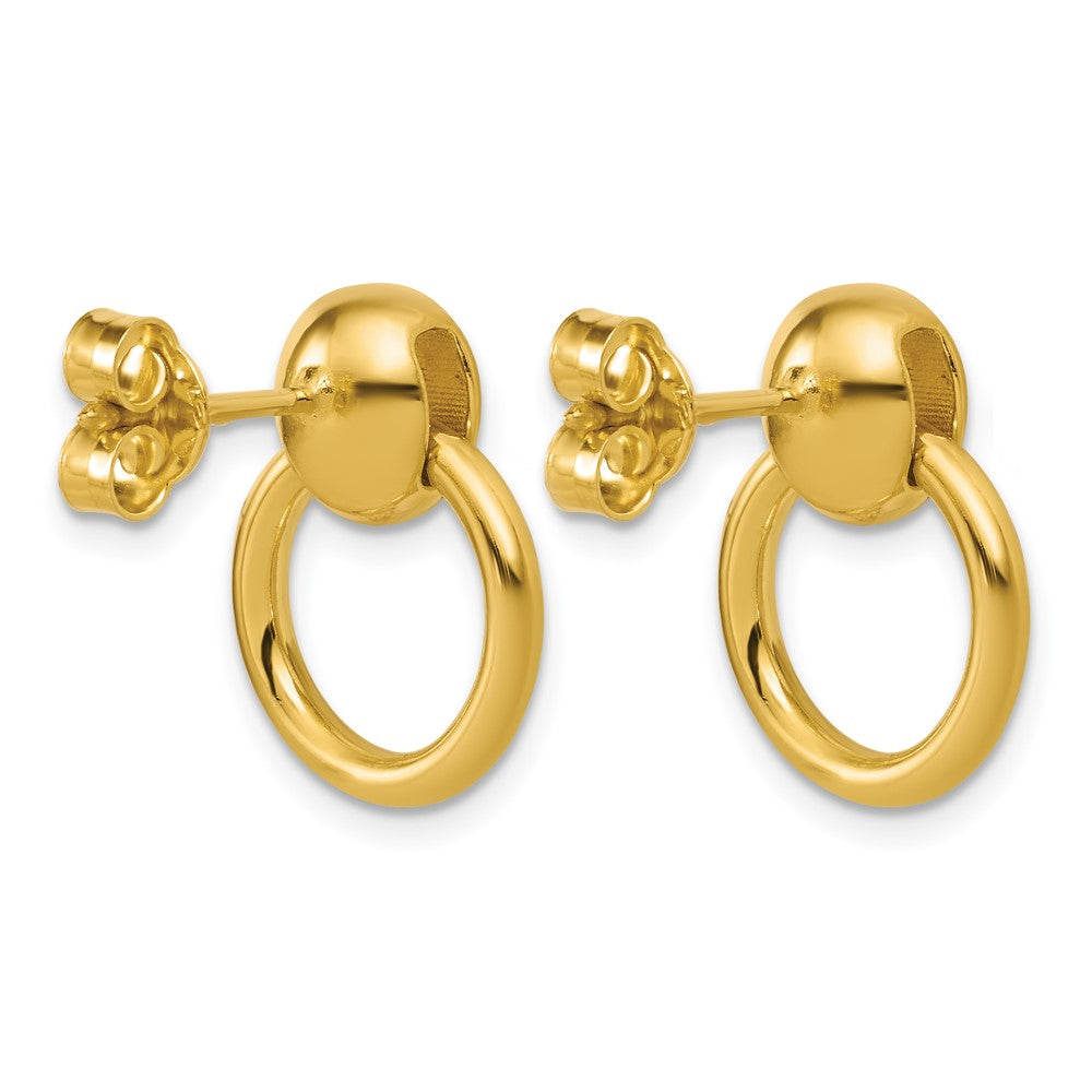 Sterling Silver Gold-plated Polished Circle Dangle Post Earrings
