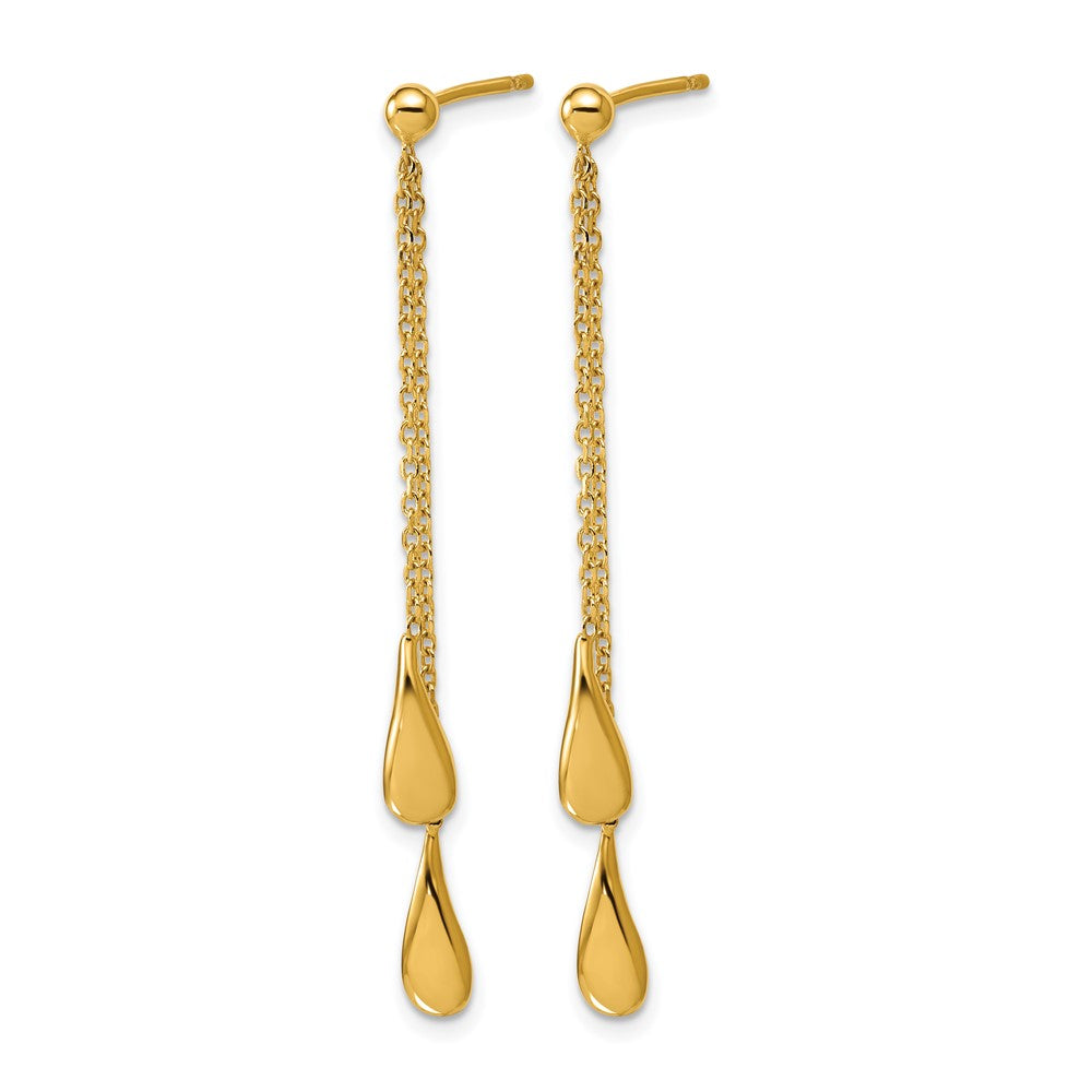 Sterling Silver Gold-tone Polished Teardrop Dangle Post Earrings