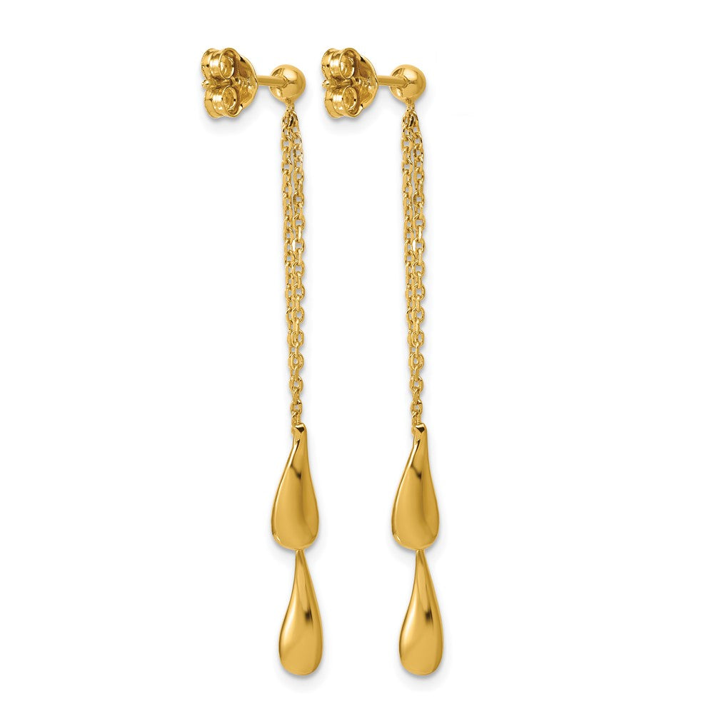 Sterling Silver Gold-tone Polished Teardrop Dangle Post Earrings