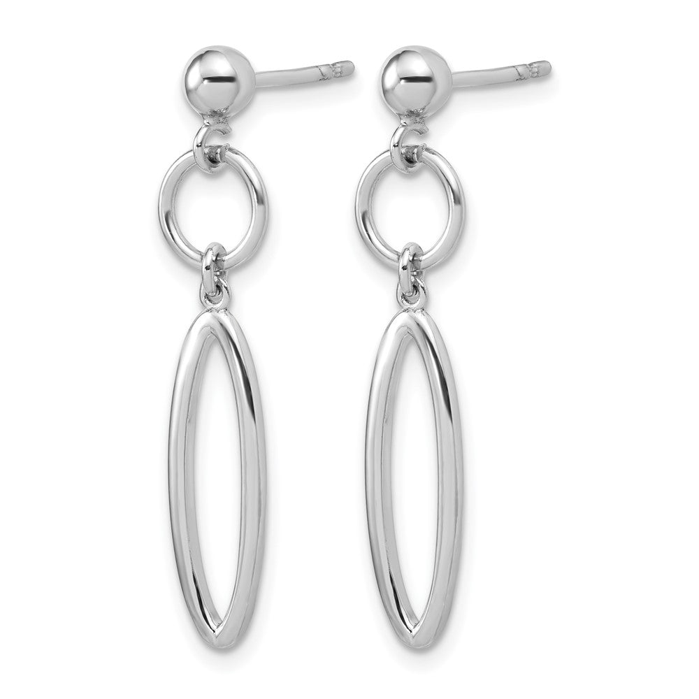 Sterling Silver RH-plated pol. Geometric Dangle Post Earrings
