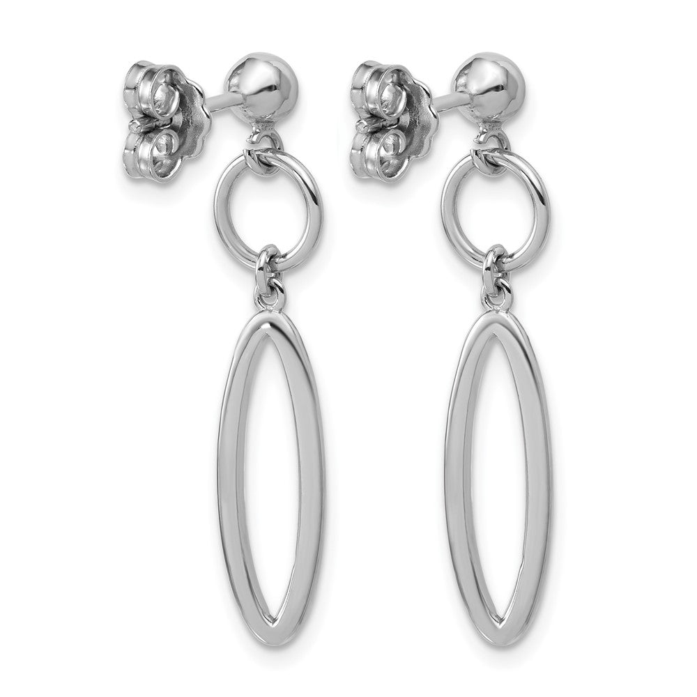 Sterling Silver RH-plated pol. Geometric Dangle Post Earrings