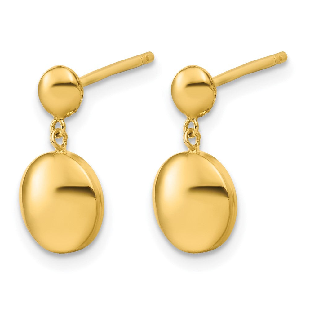 Sterling Silver Gold-tone Polished Circle Dangle Post Earrings