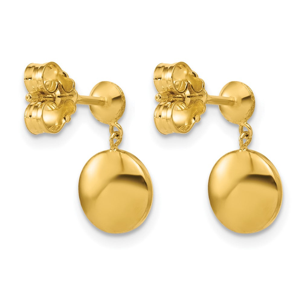 Sterling Silver Gold-tone Polished Circle Dangle Post Earrings