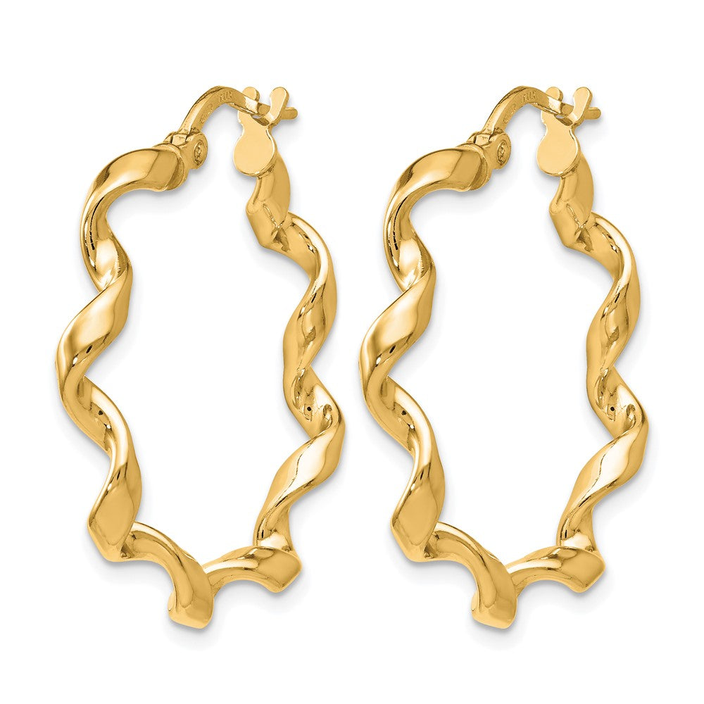 Sterling Silver Gold-Tone Polished Twisted Hoop Earrings