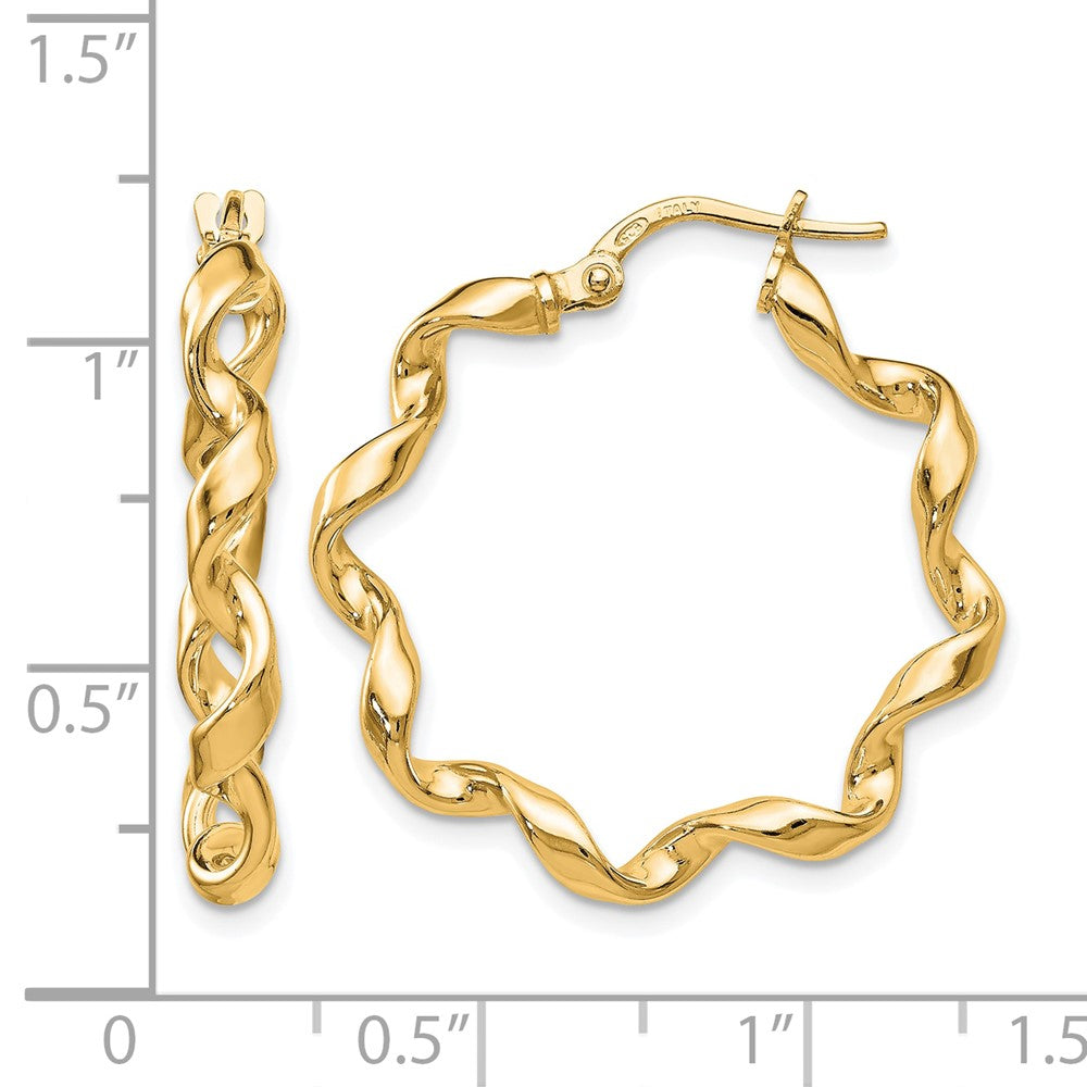 Sterling Silver Gold-Tone Polished Twisted Hoop Earrings