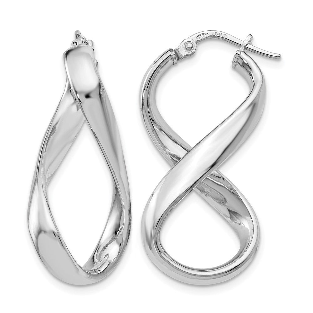 Polished;Hinged;Sterling silver;Rhodium-plated