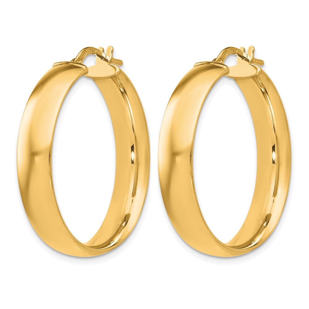 Sterling Silver Gold-Tone Polished Hinged Hoop Earrings