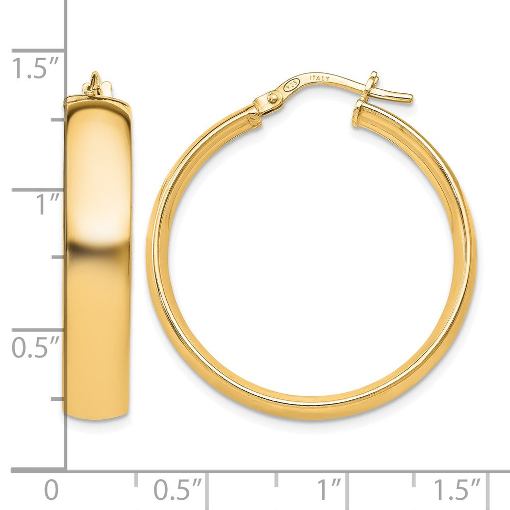 Sterling Silver Gold-Tone Polished Hinged Hoop Earrings