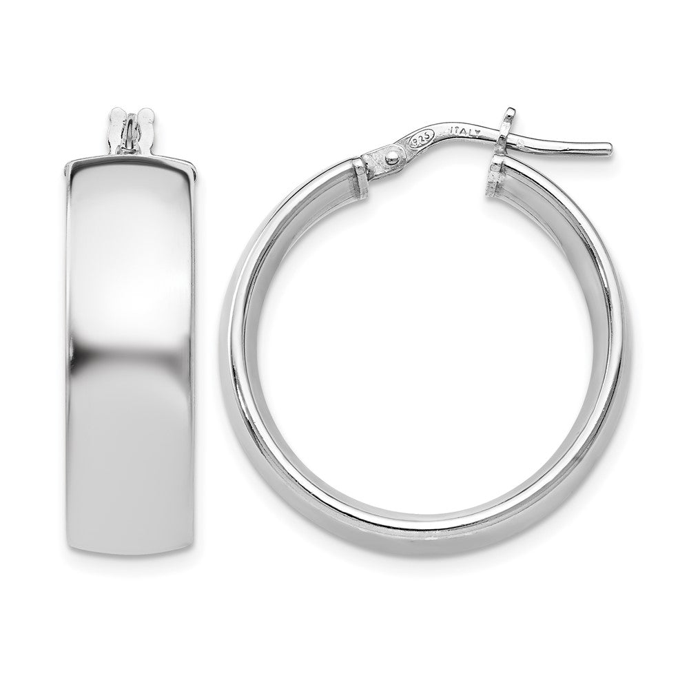 Polished;Sterling silver;Hinged hoop
