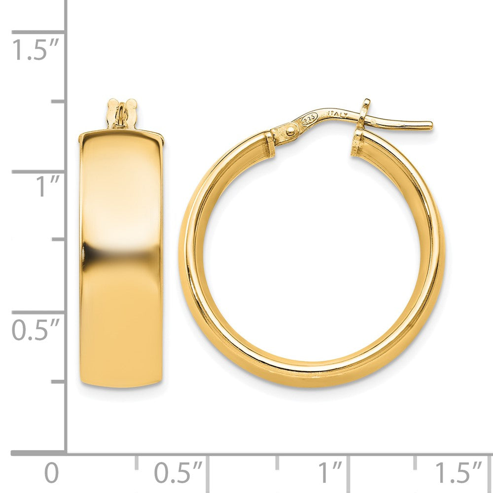 Sterling Silver Gold-Tone Polished Hoop Earrings