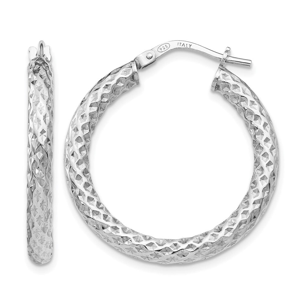 Polished;Sterling silver;Textured;Metal;Hinged hoop