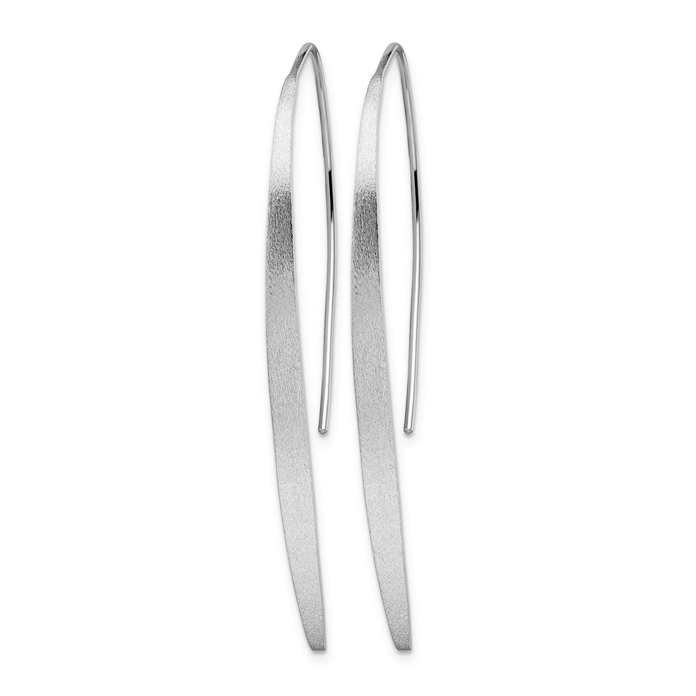 Sterling Silver Rhodium-plated Polished & Brushed Earrings