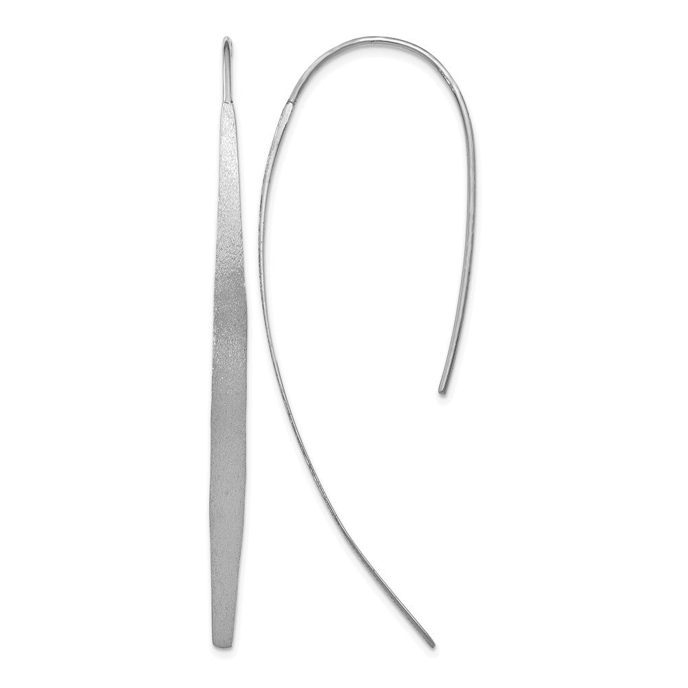 Polished;Sterling silver;Threader;Dangle;Rhodium-plated;Brushed