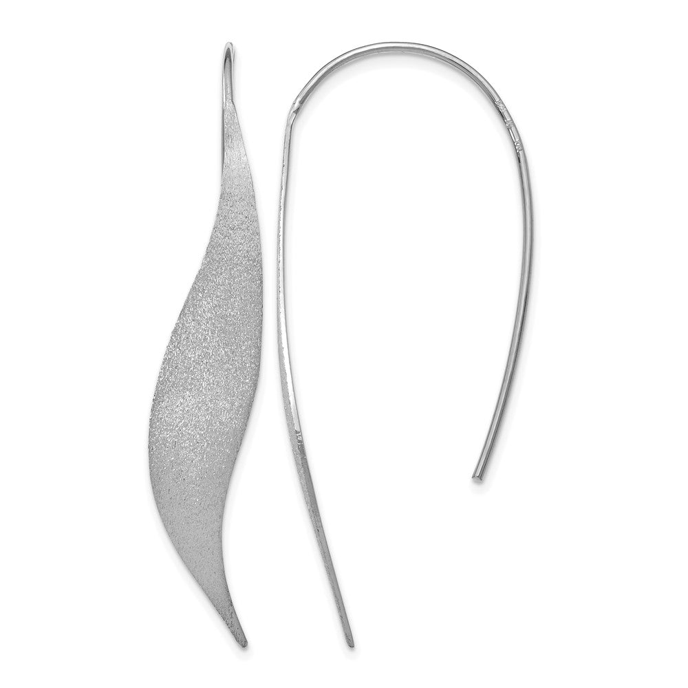 Polished;Sterling silver;Threader;Dangle;Rhodium-plated;Brushed