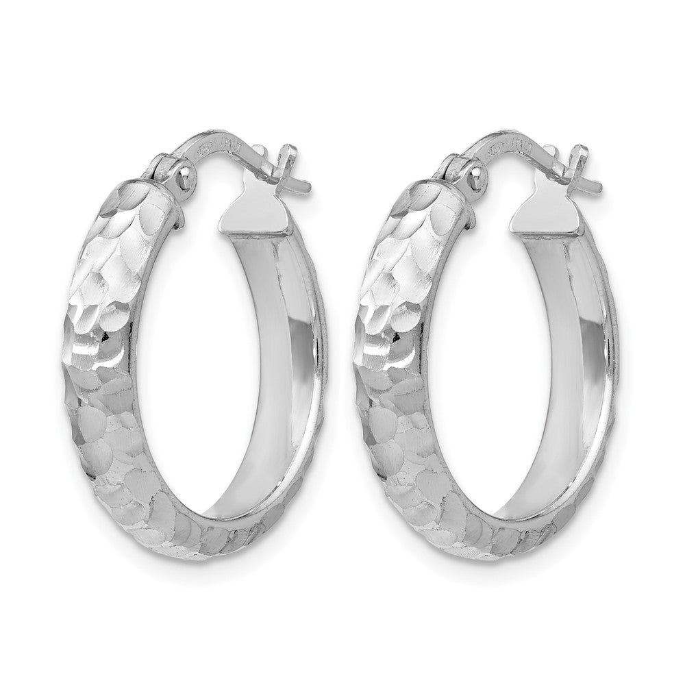 SS Radiant Essence Rhodium-plated Hinged Hoop Earrings
