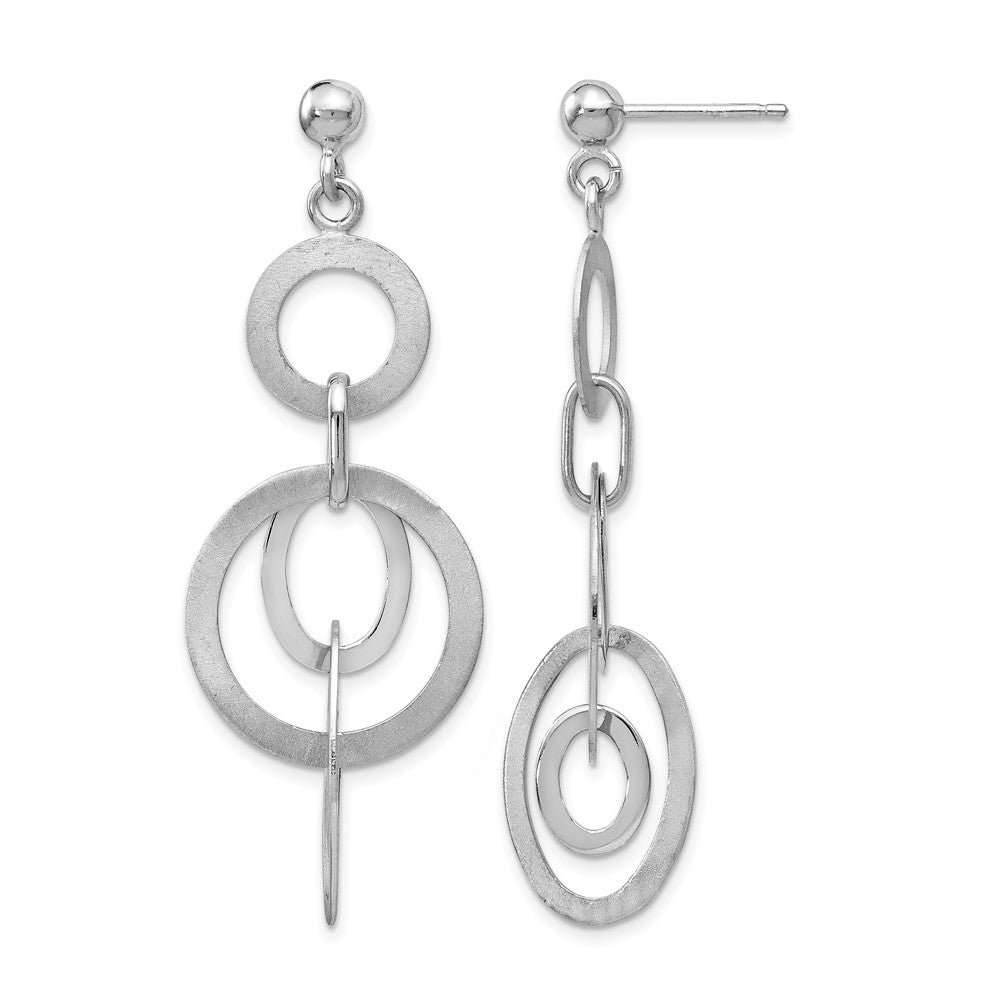 Polished;Post;Sterling silver;Dangle;Brushed