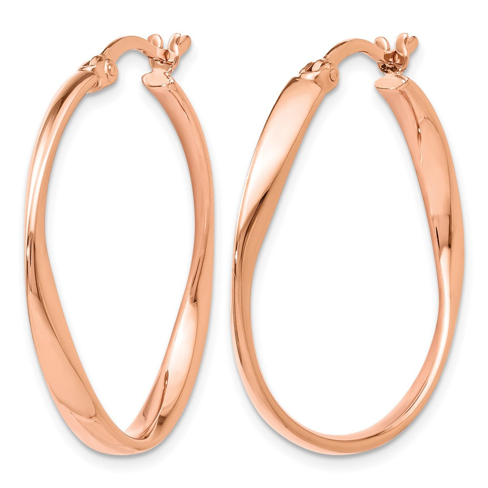 Sterling Silver Rose Gold-plated Polished Hoop Earrings