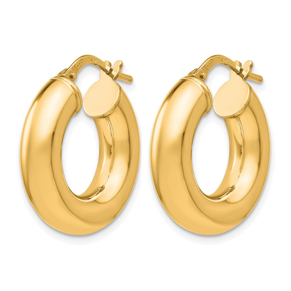 Sterling Silver Gold-Tone Polished Hoop Earrings