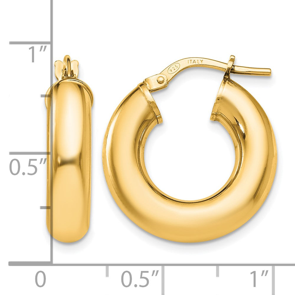 Sterling Silver Gold-Tone Polished Hoop Earrings