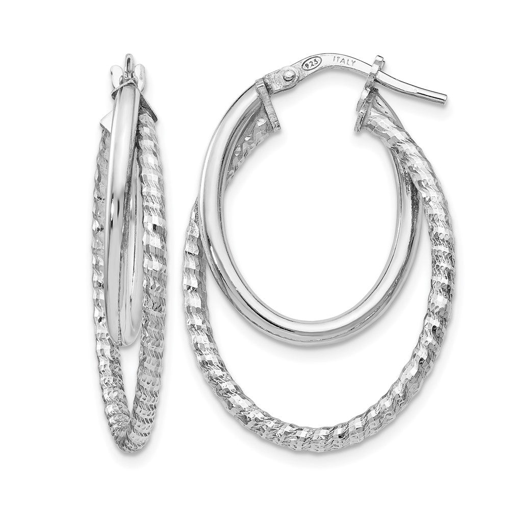 Diamond-cut;Polished;Sterling silver;Oval