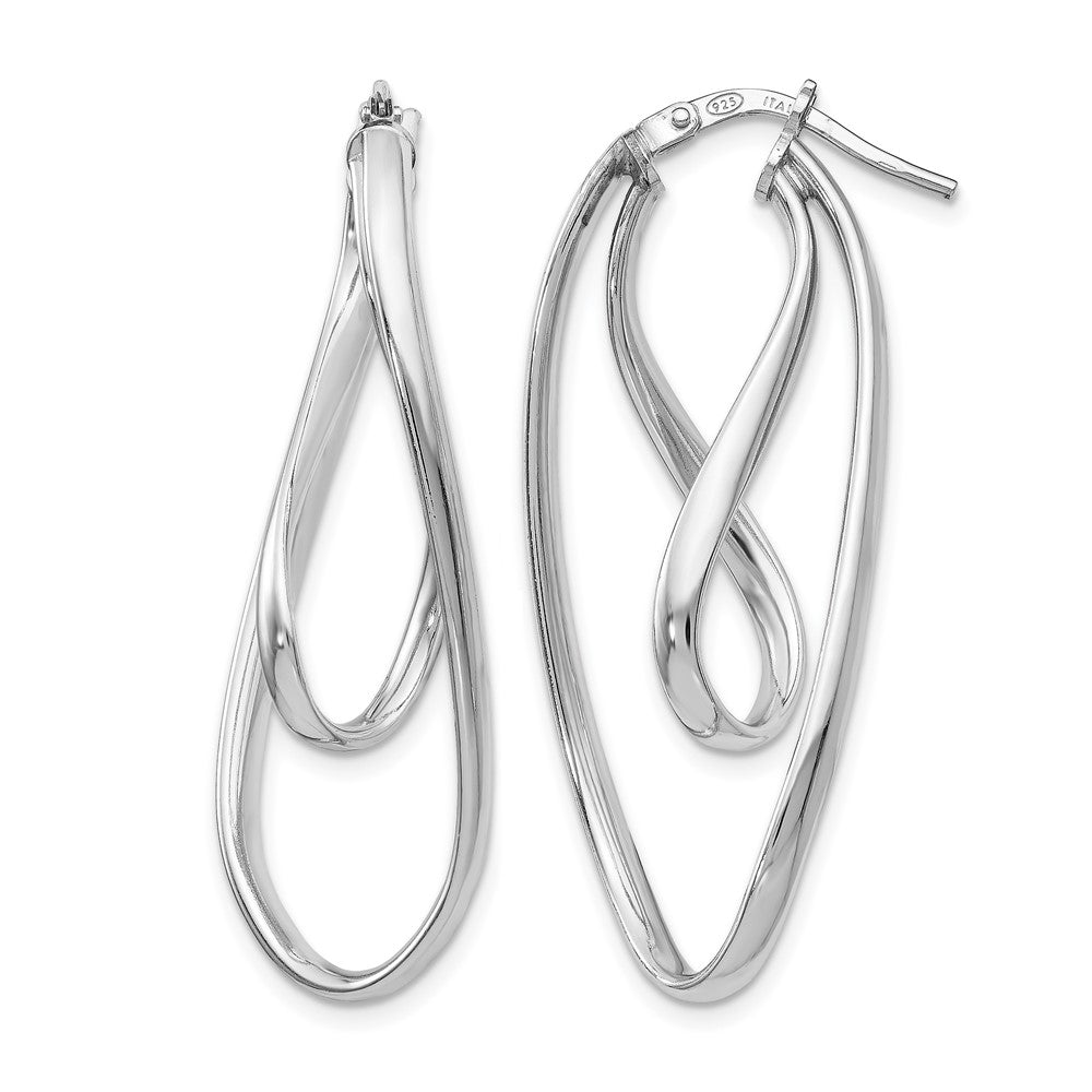 Polished;Sterling silver;Oval;Twisted