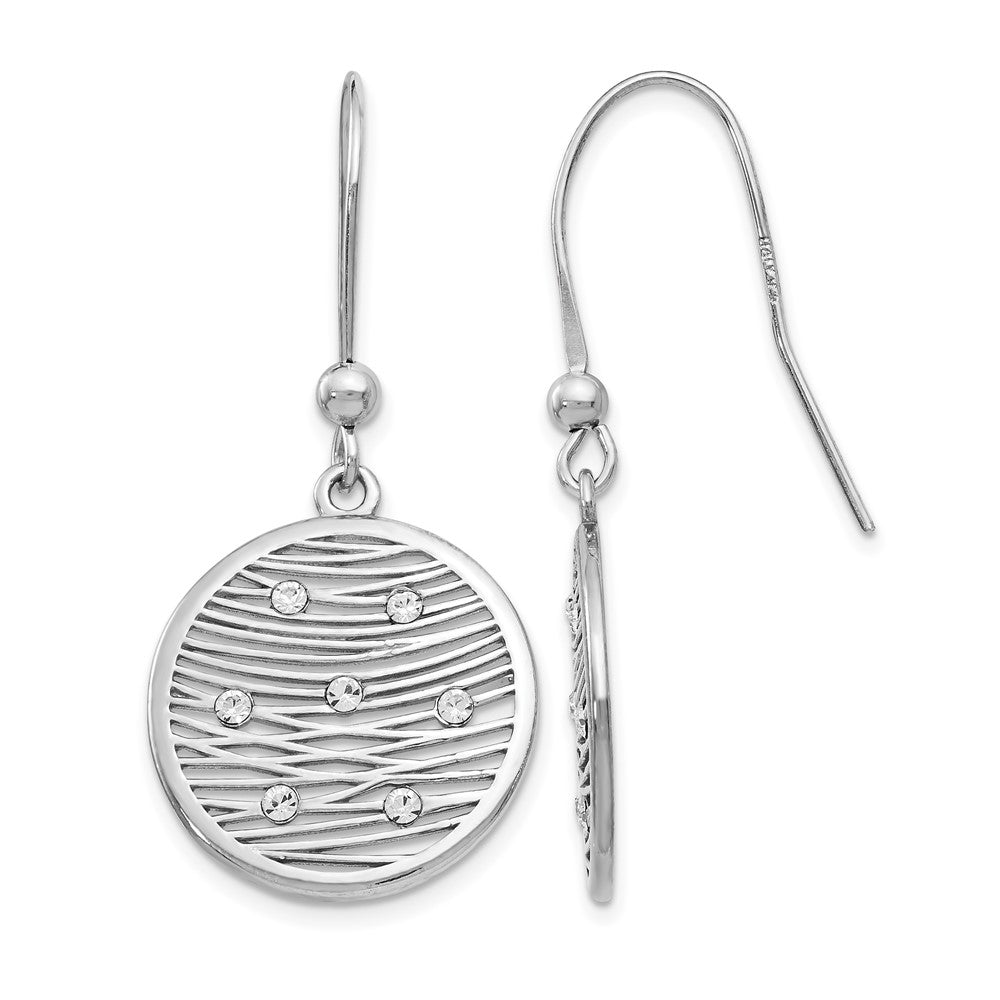Polished;Sterling silver;Crystal;Dangle