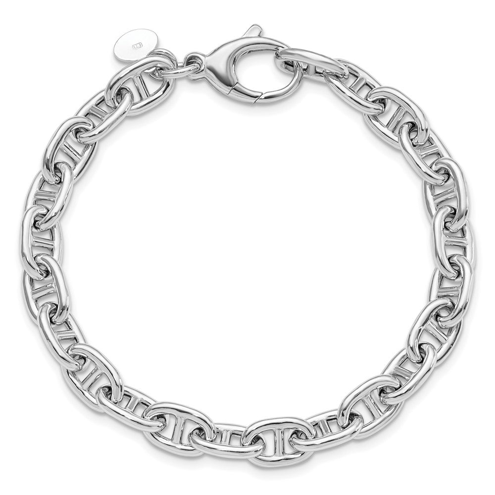 Sterling Silver Rhodium-plated Polished Fancy Link Bracelet